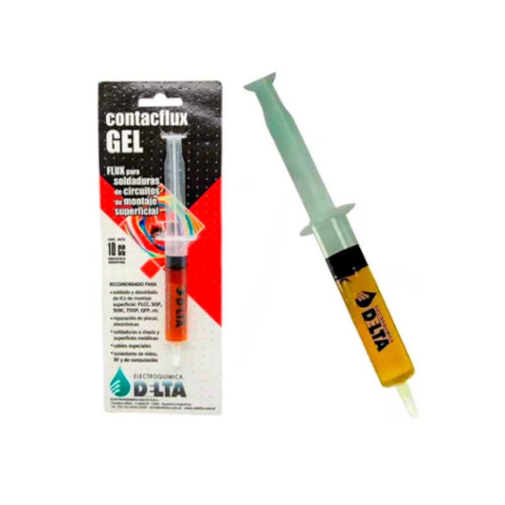 3899 Gel flux for soldering PCBs packaged with a syringe applicator by Delta Electronics/Delta flux