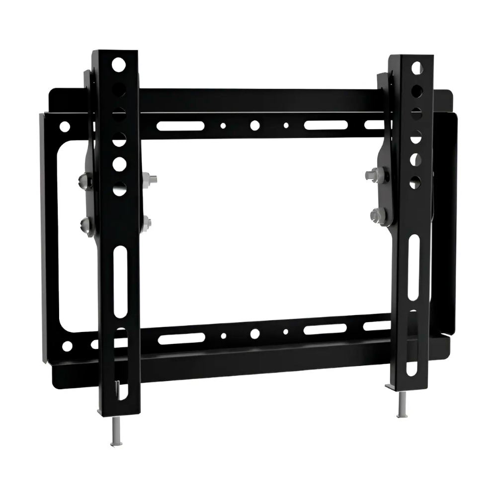 6335 Black universal wall-mount bracket for a flat-screen TV with vertical mounting arms and multiple holes for VESA patterns