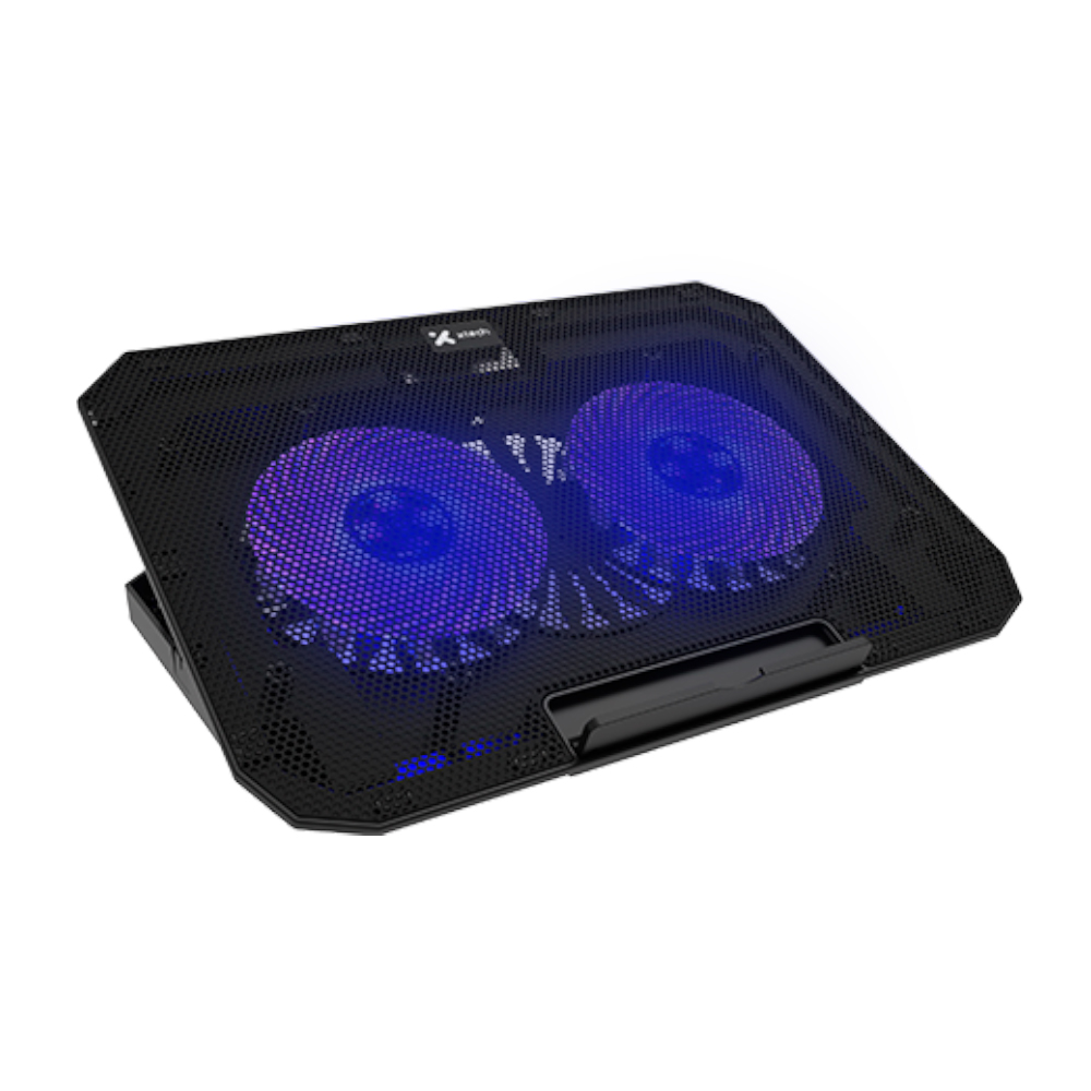 6428 Laptop cooling pad with two blue LED fans and a perforated mesh surface